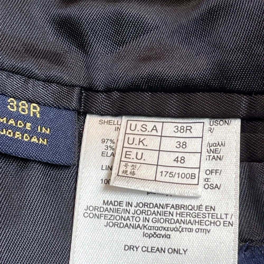 Brooks Brothers 346 Blazers Mens 38R Navy Blue Stretch Wool Blend Preppy Office‎